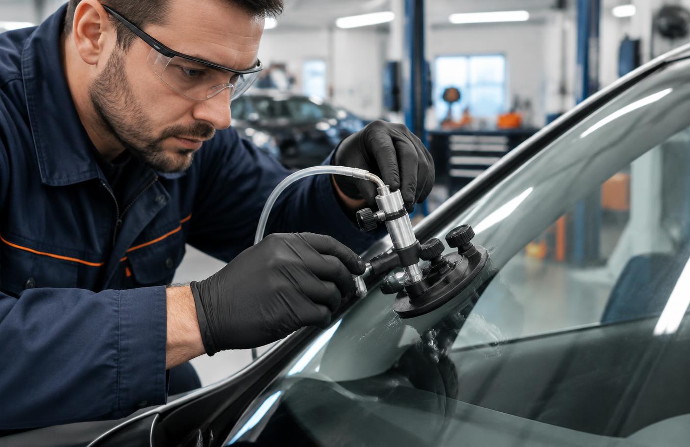 Réparation professionnelle d’un impact sur un pare-brise
